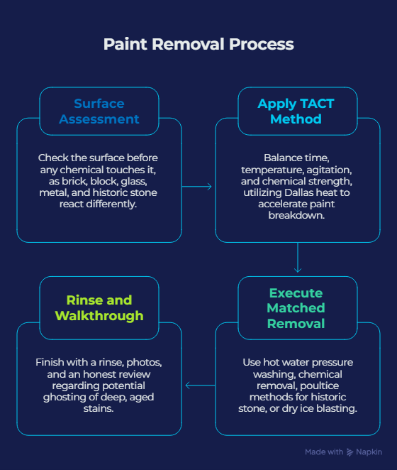 Four-step TACT graffiti removal process for Dallas properties