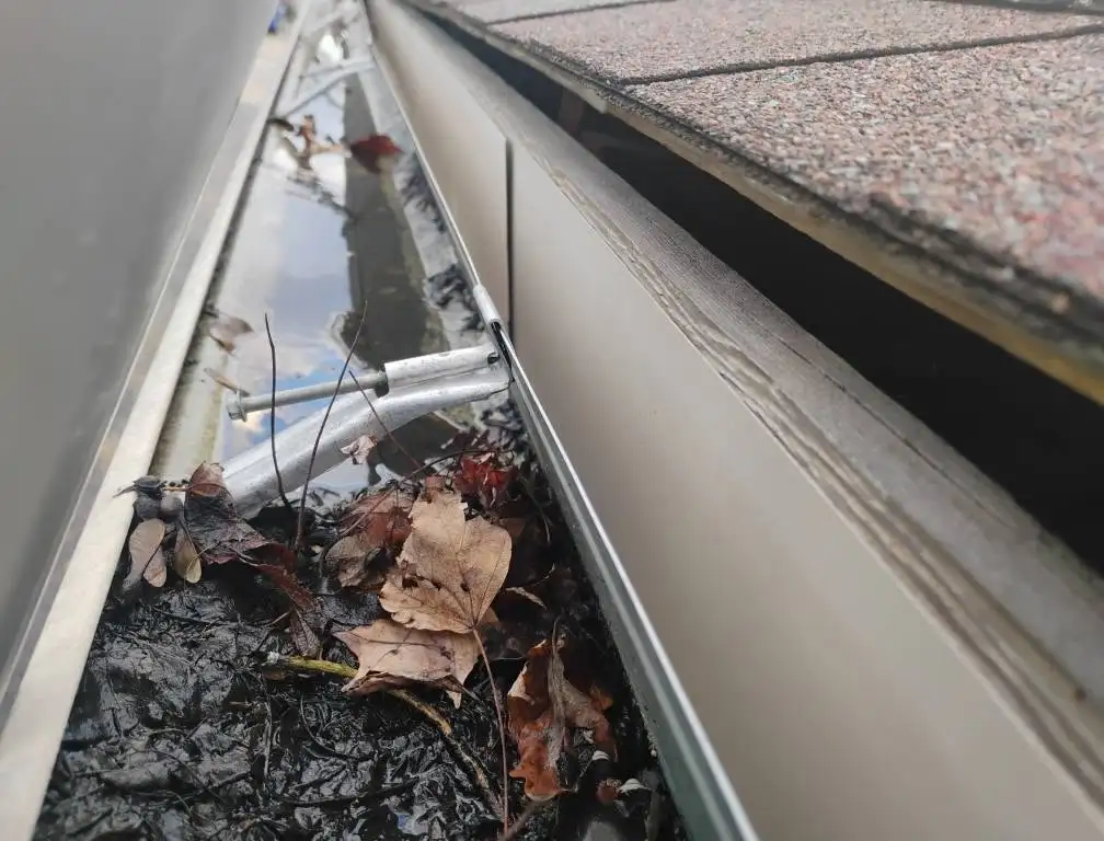 Gutter Cleaning in Dallas, TX 2 Sagging gutter separating from a home's fascia board