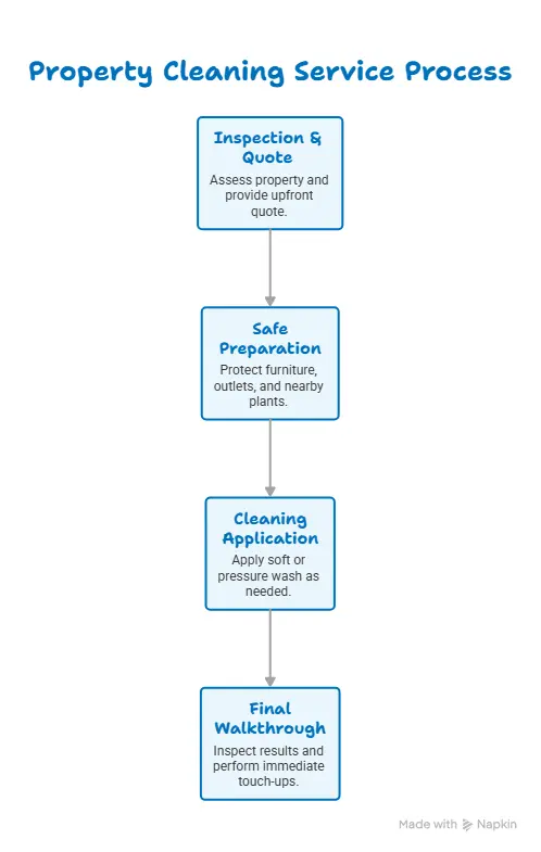 Frisco Pressure Washing 3 Residential pressure washing process steps for Frisco homes